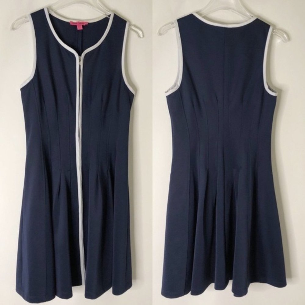Betsey Johnson Classic Retro Mini Dress Navy Blue Size 10